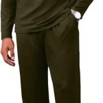 Men Tracksuits 2 Piece Set Casual Sweatsuit Sets Polo Sweater and Sweatpants Suit Jogger Set Outfit