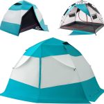 Camping Tent 2 Person, Waterproof & Blackout Double Layer Pop Up Outdoor Tent for Park, Picnic, Travel, Portable and Easy Setup, Lake Mist