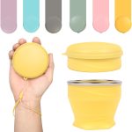 Silicone Folding Travel Cup (180ml) - with  Rim, Portable Pocket Size