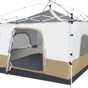 Canopy Camping Tent for Pop Up Canopy Tent, Inner Tent Converts Straight Leg 10'x10' or 10'x20' Canopy into Camping Tent, Fits 4-6 Person(Frame/Shelter NOT Included)