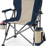 Camping Chair with Cooler, Heavy Duty Beach Chair, Outdoor Chair, 400 lb weight capacity, (Blue)
