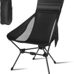 Camping Chairs, Portable Camping Chair with Headrest and Storage Bag, Lightweight Foldable Chair for Outside Camping, Hiking, Travel, Beach and Sports