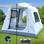 Easy Set up Quick Inflatable Camping Tent with Automatic Pump, 3-4 Person Camping Outdoor Air Blow Up Tents Rainfly & Windproof Portable