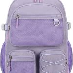 Water Resistant Backpack with Mulitiple Pockets for Travel Outdoor College, 15.6 inch Laptop Bookbag for Girl and Women (Purple)