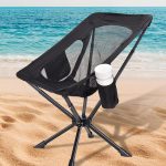 Portable Chairs for Adults Foldable, Fast Setup, Lightweight & Small Folding Chair with Cup Holder, Side Pocket and Carry Bag - Support 350 LBS